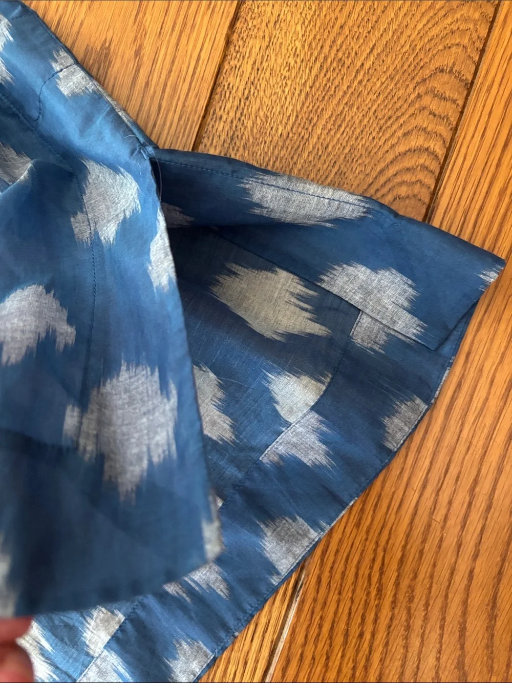 Theory Blue and White Ikat Shift Dress